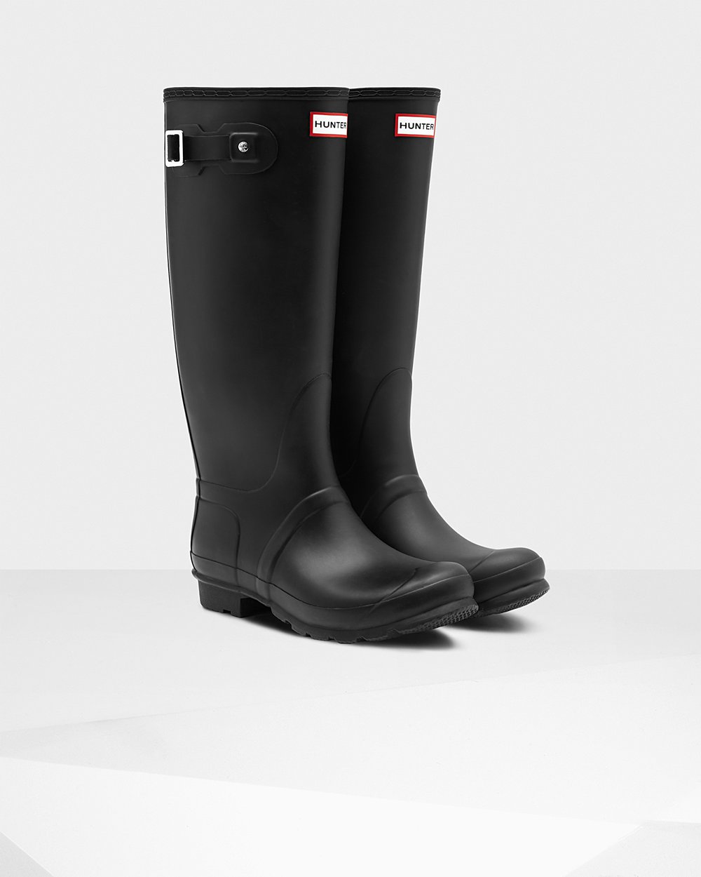 Women Hunter Original Tall Leg | Wide Fit Rain Boots Black | NZ-15846-PRQJ